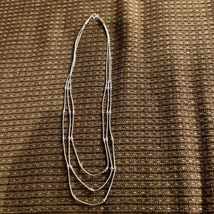 Silver layered necklace